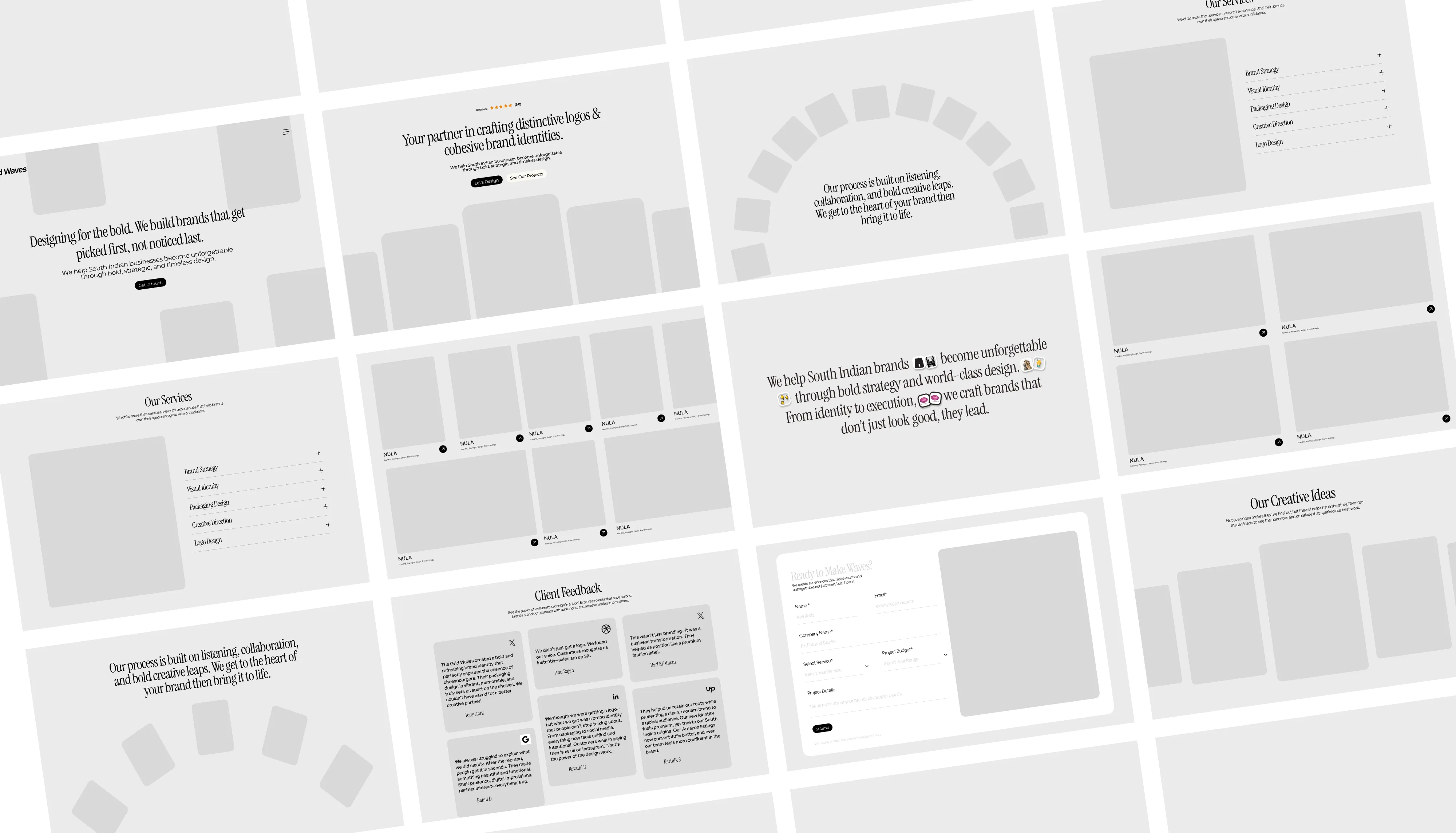 The Gridwaves design wireframes